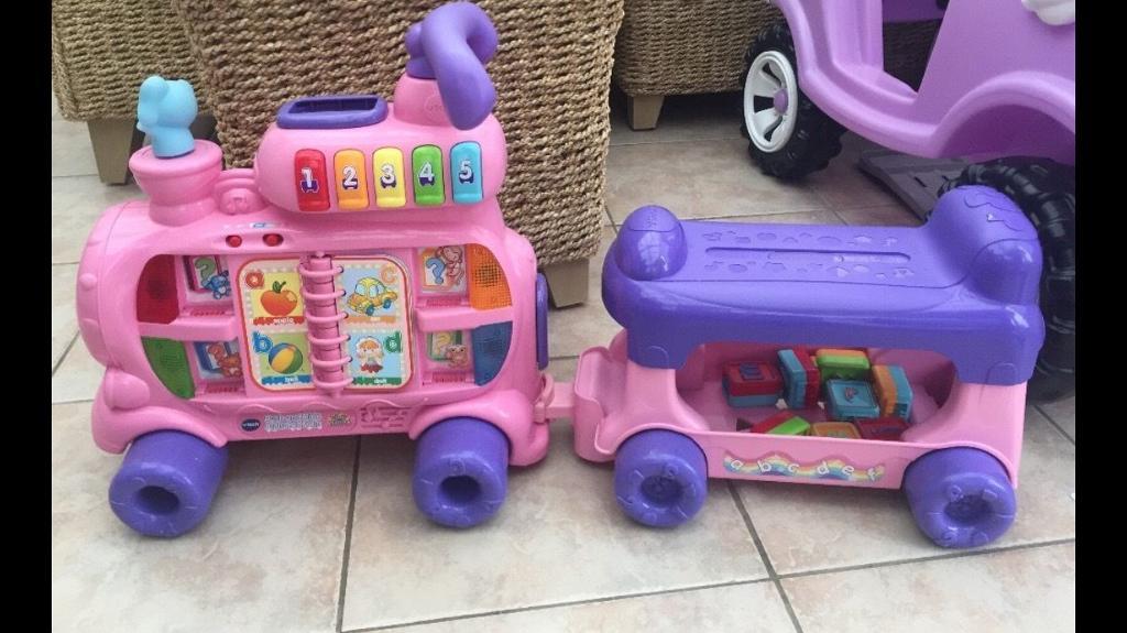 vtech push and ride alphabet train pink